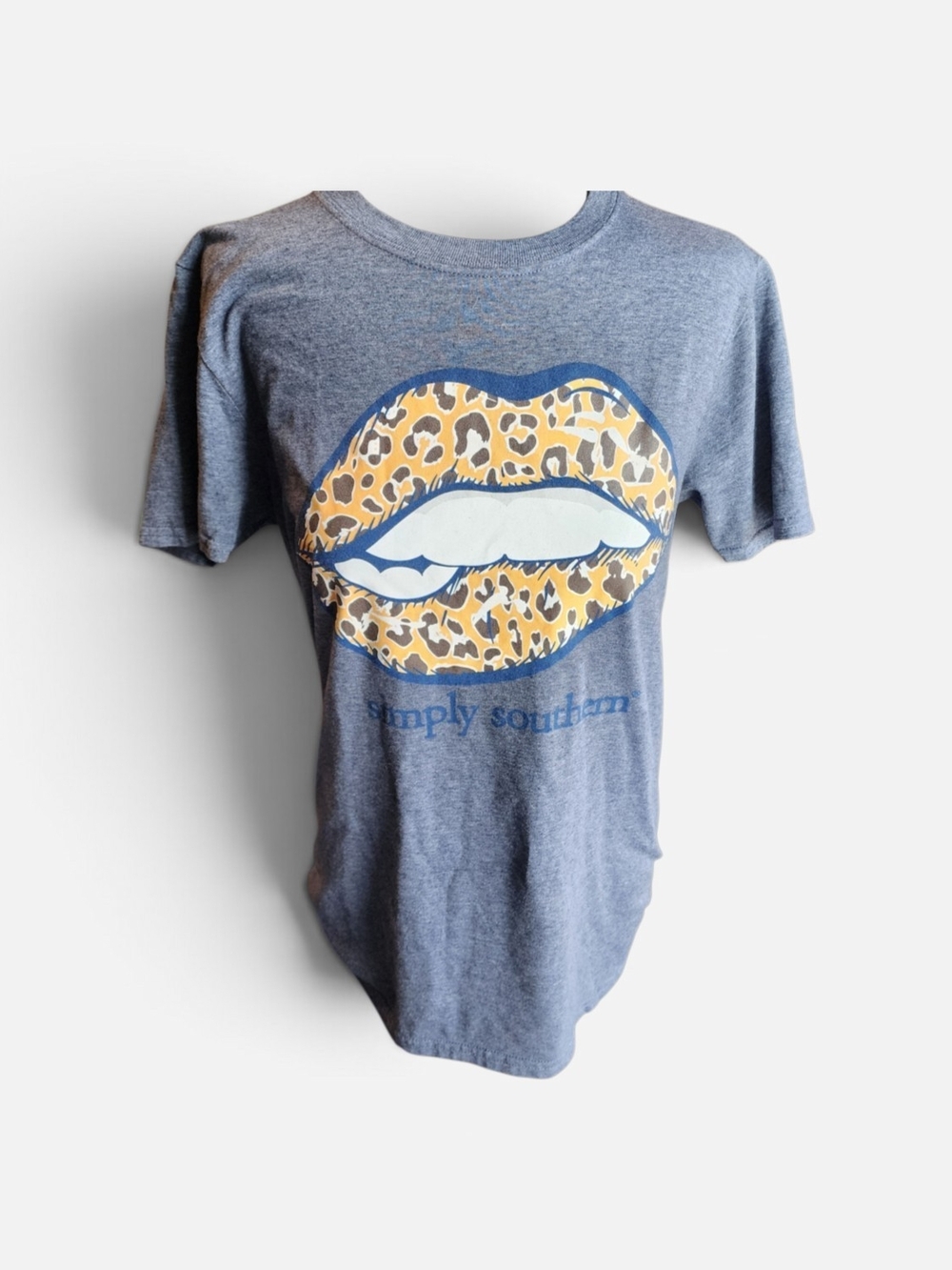 Simply Southern Leopard Print Lips Tee